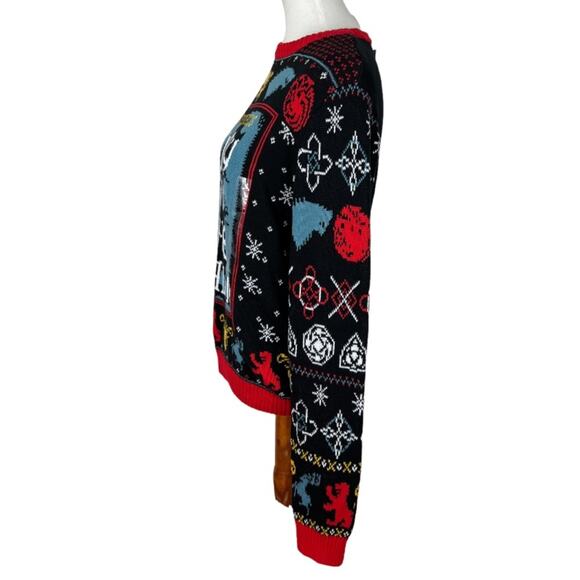 NWT HBO Game of Thrones Westeros Joy to the Realm Christmas Sweater Size M - Picture 3 of 6
